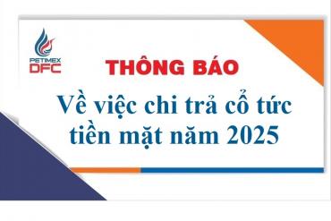 Thông báo về việc chi trả cổ tức tiền mặt năm 2025