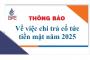 Thông báo về việc chi trả cổ tức tiền mặt năm 2025
